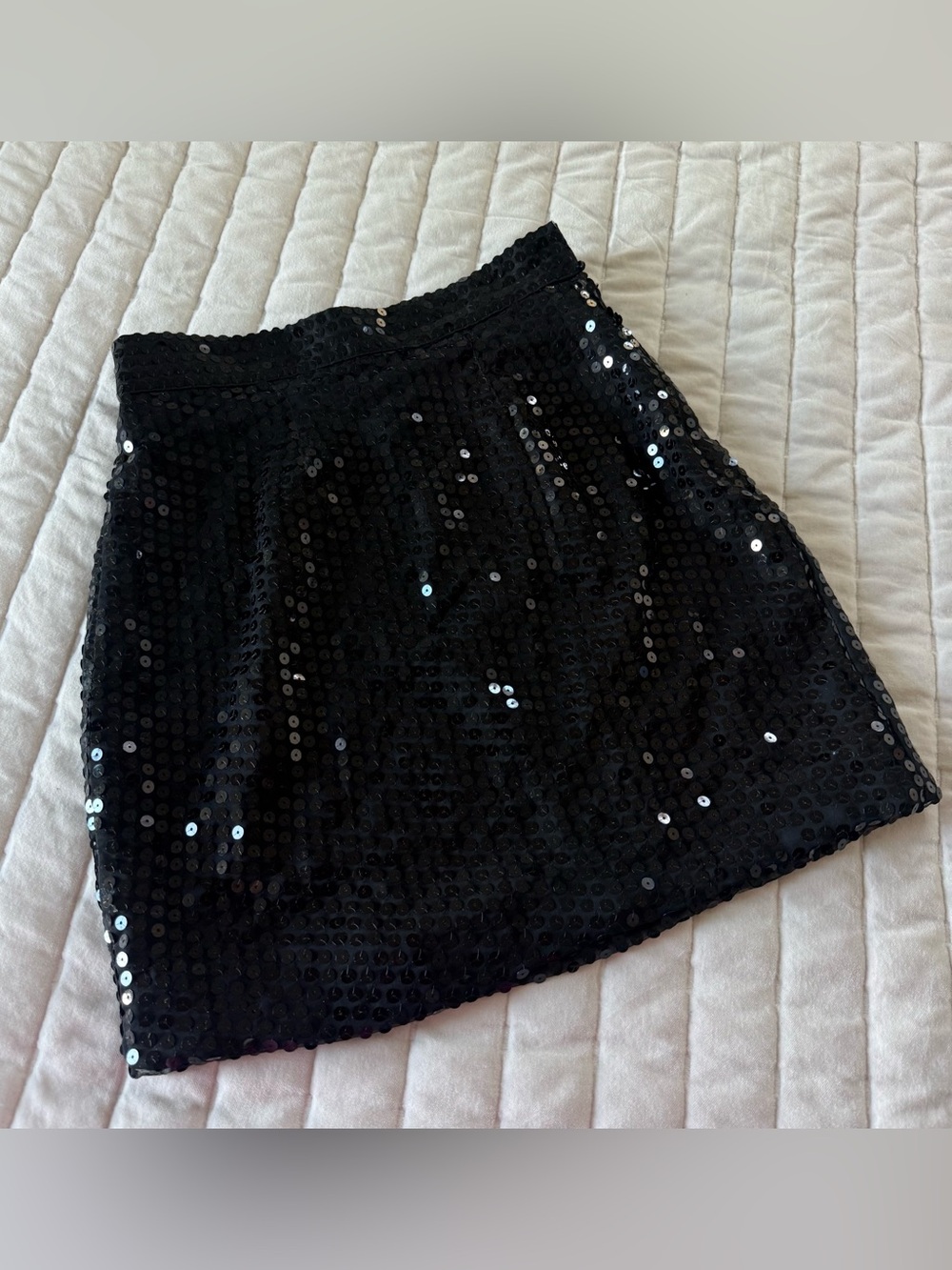 Tina Hagen retro glam 80s 90s holiday cocktail party Black Sequined Mini Skirt